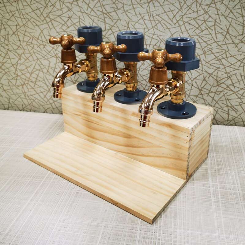 PAPANA 1/2/3 Heads Rustic Liquor Wine Dispenser Handmade Wooden Alcohol Whisky Faucet Bar Household Kitchen Gadget Father's Day Gift