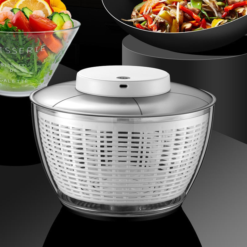 PAPANA Vegetable Dehydrator Electric Quick Cleaning Dryer Fruit and Vegetable Dry and Wet Separation Draining Salad Spinner Home Gadget