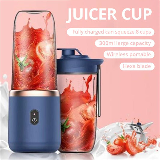 PAPANA Portable Small Electric Juicer Stainless Steel Blade Juicer Cup Juicer Fruit Automatic Smoothie Blender Kitchen Tool